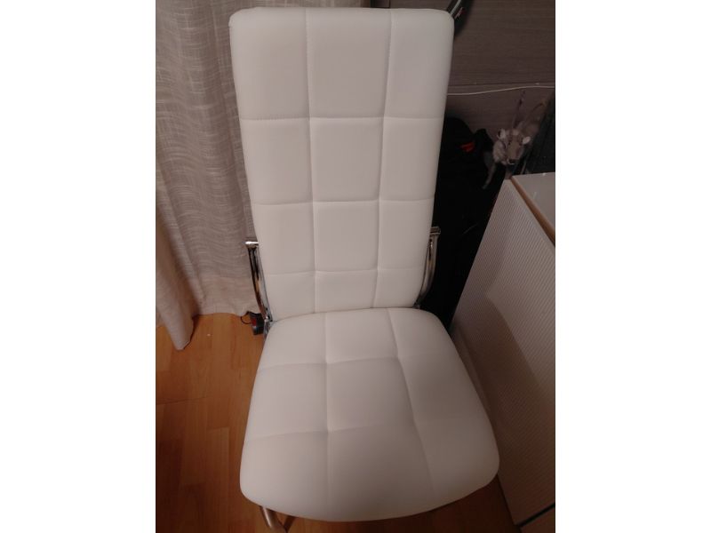 Foto de cliente de Sillas De Comedor Moderna Laci De Polipiel Y Metal Cromado Color Blanco
