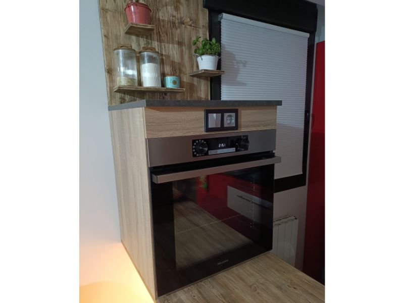 Foto de cliente de Módulo Inferior Horno 60 cm Arko Roble Áspero y Negro