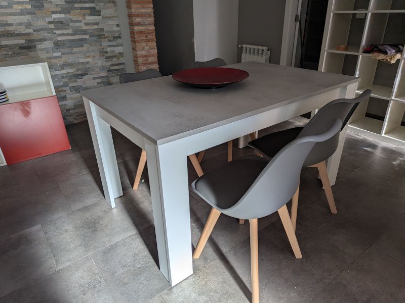Foto de cliente de Mesa comedor extensible Cemento 140-190x90 cm