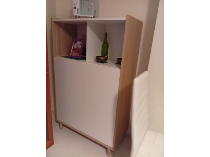 Foto de cliente de Pack 4 Muebles de Salón Estilo Nórdico Color Roble Japonés y Blanco