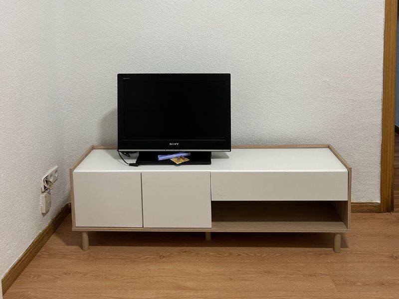 Foto de cliente de Pack 4 Muebles de Salón Estilo Nórdico Color Roble Japonés y Blanco