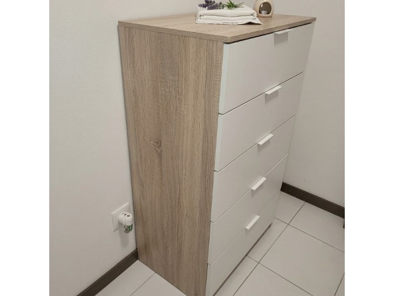 Foto de cliente de Sinfonier Blanco Roble 5 Cajones Luca 60x110 cm