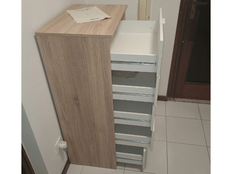 Foto de cliente de Sinfonier Blanco Roble 5 Cajones Luca 60x110 cm