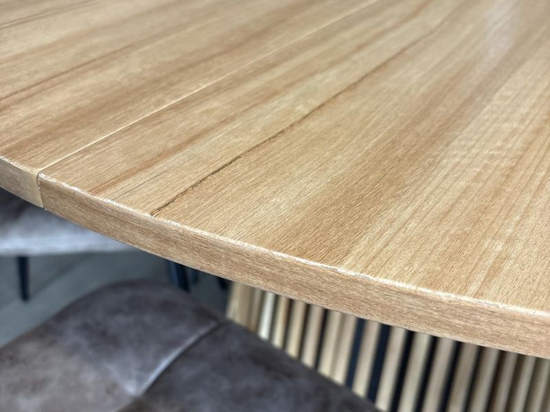 Foto de cliente de Mesa Comedor Redonda Extensible Árbol Roble Claro 120-200x120 cm