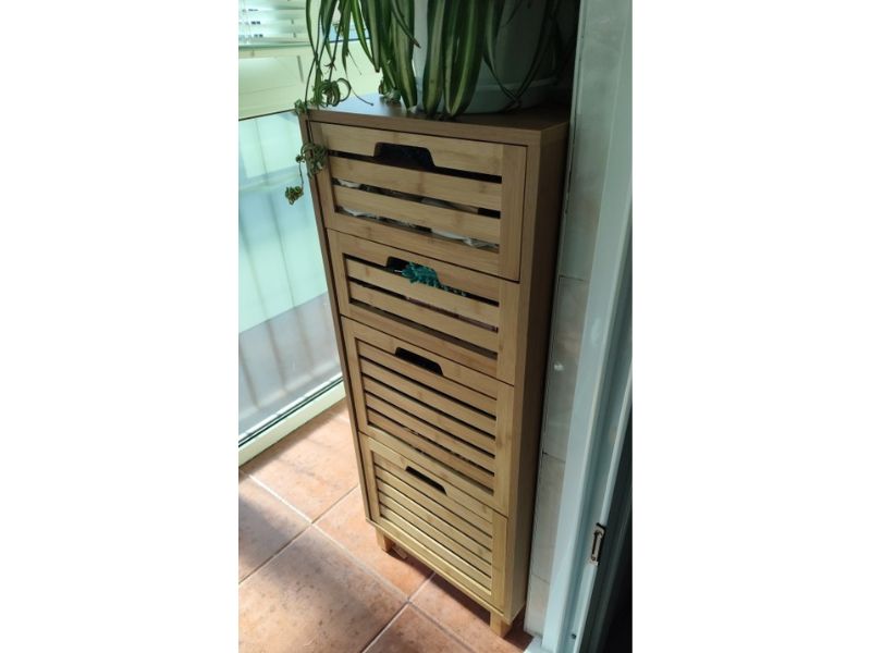 Foto de cliente de Mueble Auxiliar Pequeño Sicela 4 Cajones en Marrón 40x98 cm