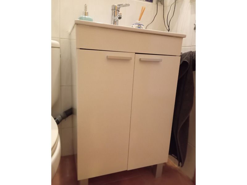 Foto de cliente de Mueble de baño Atenea con 2 Puertas Color Blanco Brillo 80 cm (Lavabo opcional)