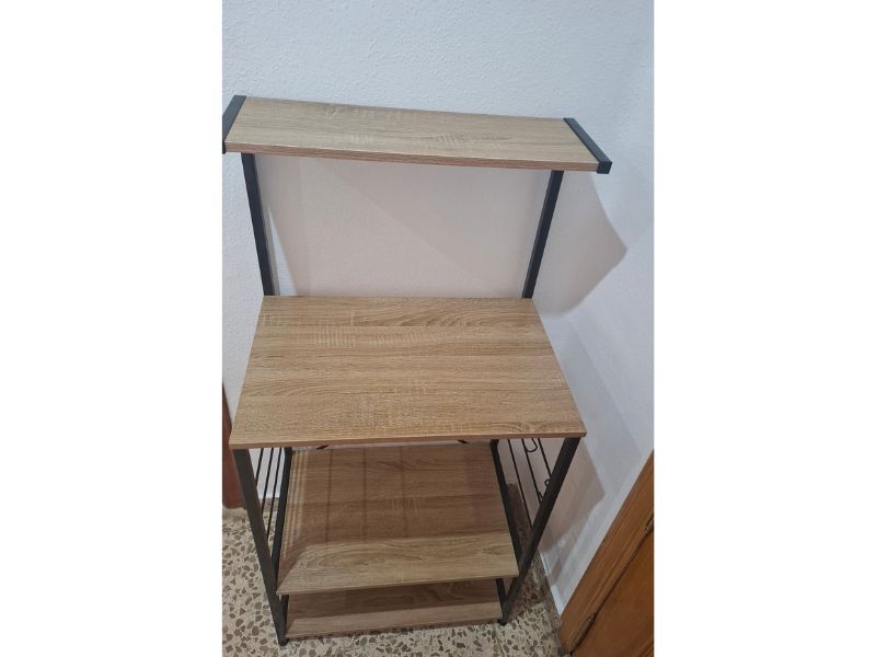 Foto de cliente de Mueble Auxiliar Cocina Estantería Kiwa Roble Cambrian y Negro 76x123 cm