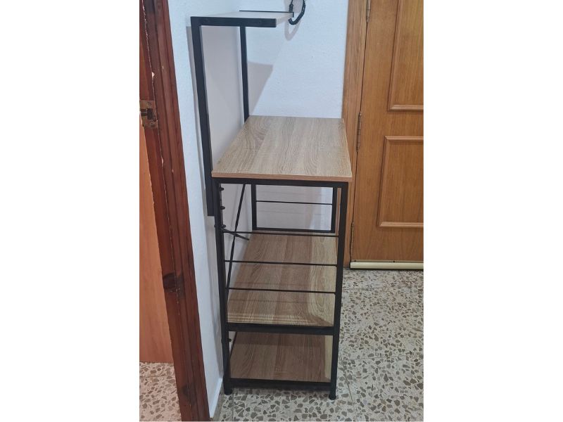 Foto de cliente de Mueble Auxiliar Cocina Estantería Kiwa Roble Cambrian y Negro 76x123 cm