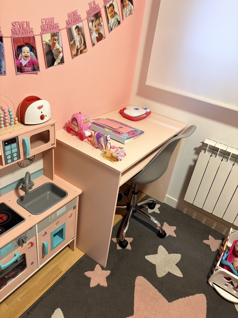 Foto de cliente de Mesa escritorio juvenil color rosa 90 cm