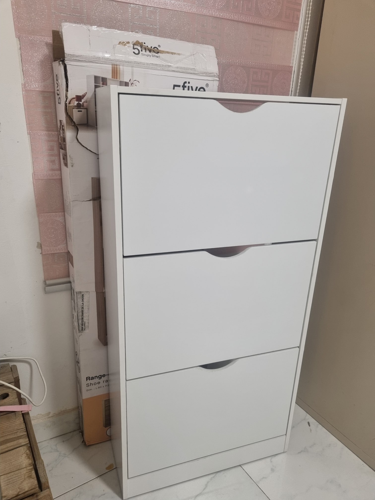 Foto de cliente de Mueble zapatero recibidor 3 trampones color blanco 60 cm