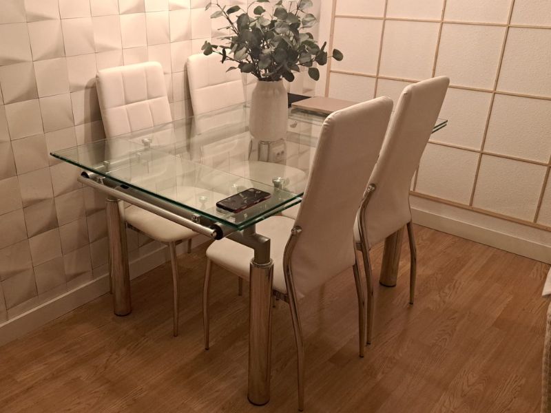 Foto de cliente de Sillas De Comedor Moderna Laci De Polipiel Y Metal Cromado Color Blanco