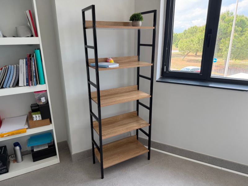 Foto de cliente de Estantería Librería 5 Estantes Rubi Color Roble Cambrian y Negro 60x160x28 cm