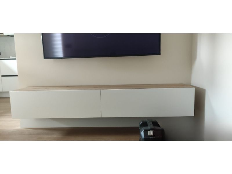 Foto de cliente de Mueble TV Kaway 180 cm Salón Comedor Roble Nodi y Blanco Artik