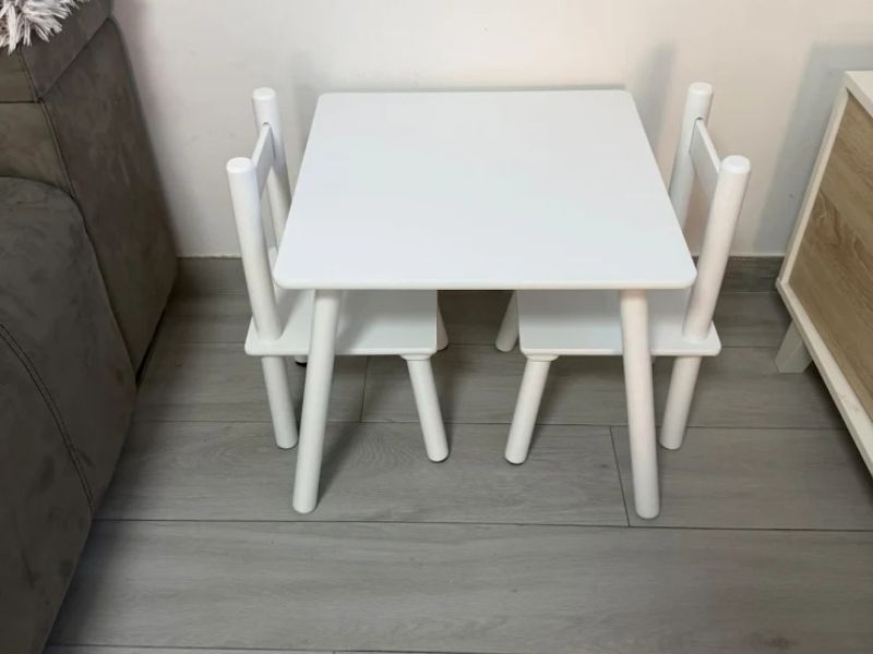 Foto de cliente de Mesa Infantil Pack Mesa + 2 Sillas Origami Color Blanco Mate