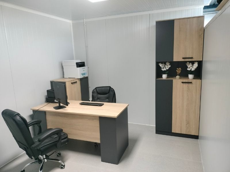 Foto de cliente de Estantería Alta de Oficina Nibis Color Roble Sonoma y Gris Antracita Colección Nibis 80x223x40 cm