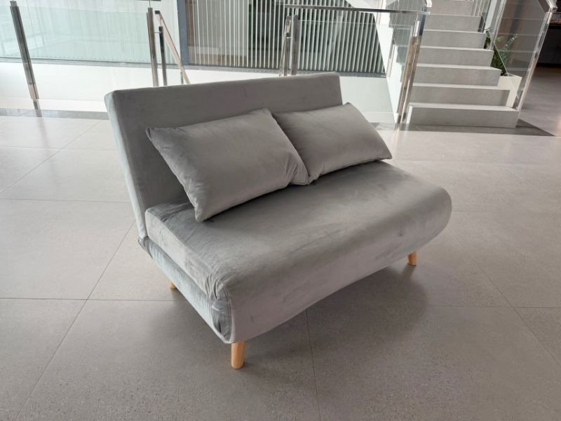Foto de cliente de Sillón Cama XL Nórdic Duo Velvet Gris Claro 118 cm