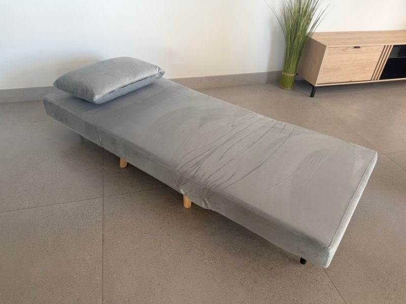Foto de cliente de Sillón Cama Individual Nórdic Lite Velvet Gris Claro