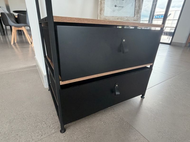 Foto de cliente de Mueble de Entrada 2 Cajones Lofi Color Roble Cambrian y Negro 60x175 cm