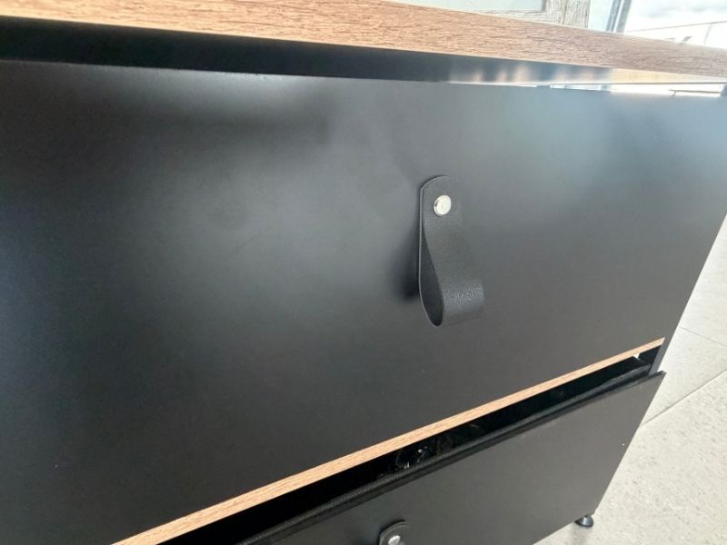 Foto de cliente de Mueble de Entrada 2 Cajones Lofi Color Roble Cambrian y Negro 60x175 cm