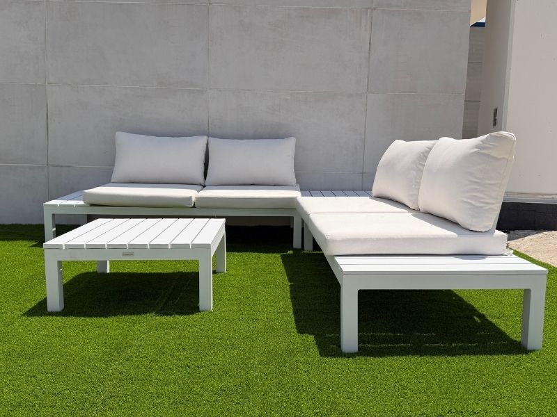 Foto de cliente de Conjunto 2 sofás y 2 mesas de centro Exterior Jardín Alcocebre Color Blanco