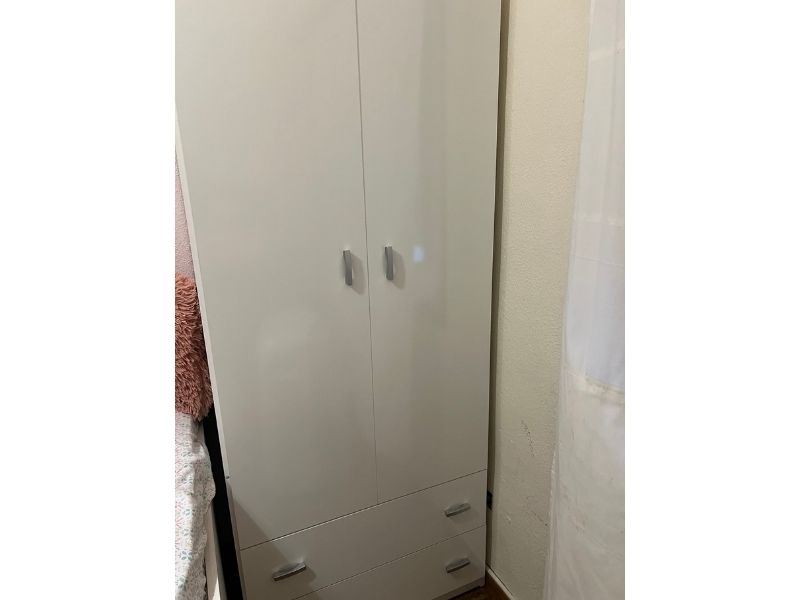 Foto de cliente de Armario Juvenil Turín Dormitorio Juvenil 2 Cajones Color Blanco Brillo 74x180 cm