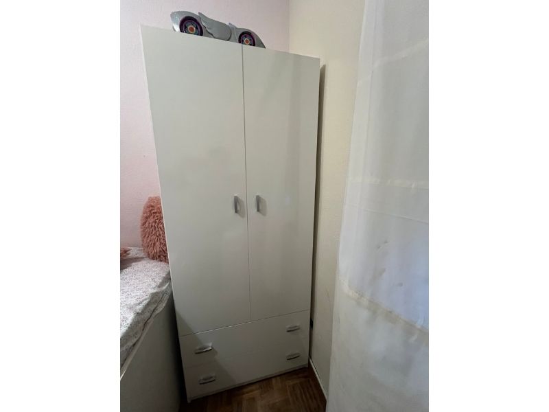 Foto de cliente de Armario Juvenil Turín Dormitorio Juvenil 2 Cajones Color Blanco Brillo 74x180 cm