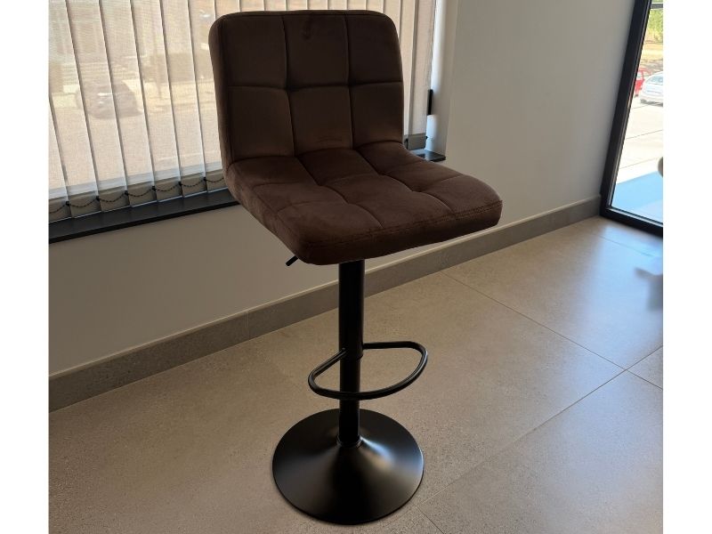 Foto de cliente de Taburetes Cocina Regulables Zenit Acolchado Velvet Marrón 88-108 cm