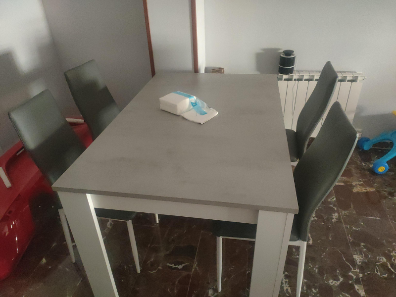 Foto de cliente de Mesa comedor extensible Cemento 140-190x90 cm
