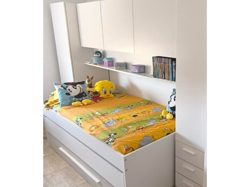 Foto de cliente de Cama Nido con Cajones Elliot 190x90 cm + Estantería Blanco