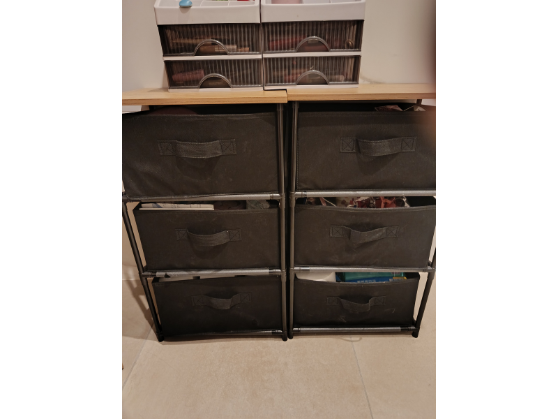 Foto de cliente de Cajonera de Armario Mueble Auxiliar 6 Cajones Roda Roble Cambrian y Negro 76x68x30 cm