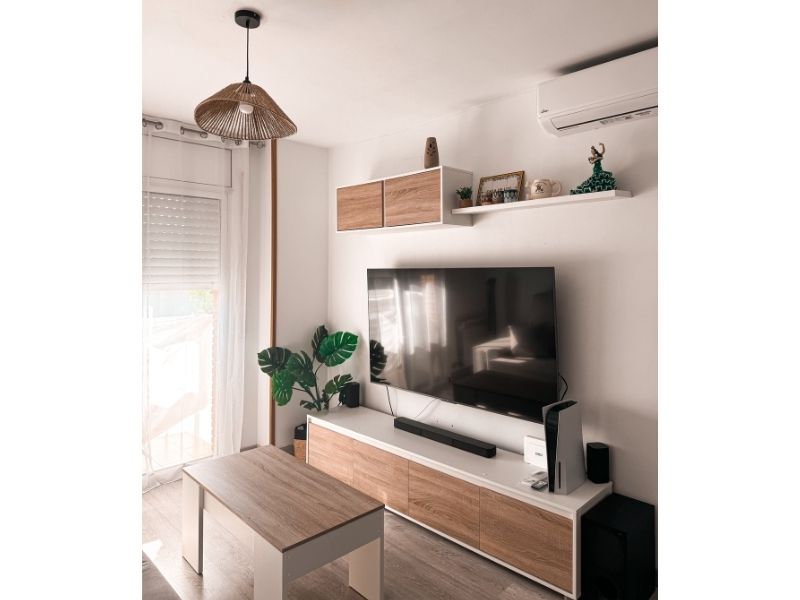 Foto de cliente de Pack de muebles de salón nórdicos blanco y roble