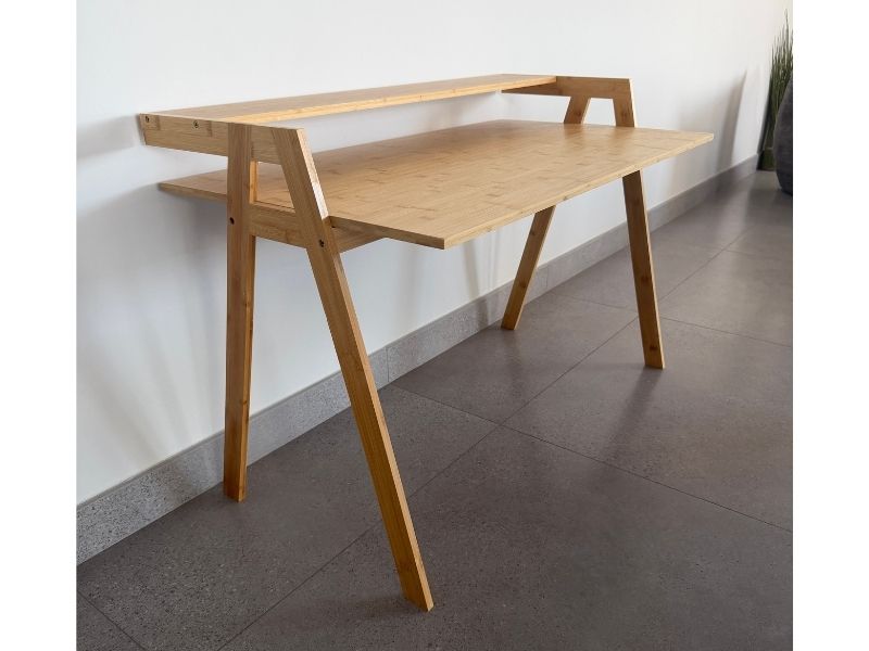 Foto de cliente de Mesa Escritorio Take Bambú Color Marrón 113 cm