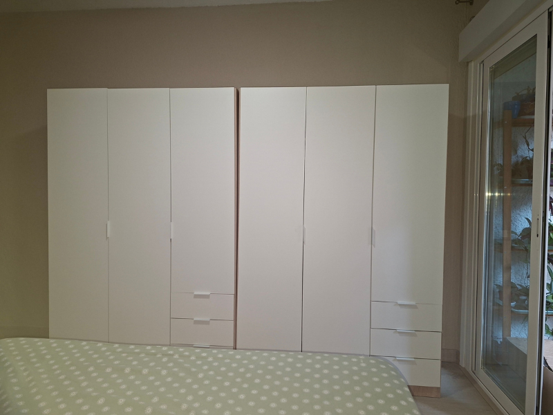 Foto de cliente de Armario Blanco de Dormitorio 3 puertas 3 cajones 121x180 cm