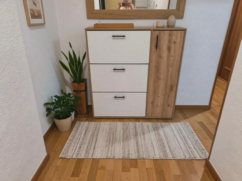 Foto de cliente de Mueble Zapatero Recibidor 4P Roble Nodi y Blanco Artik
