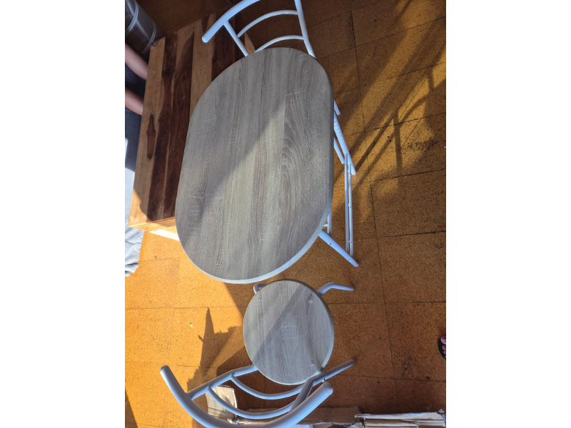 Foto de cliente de Conjunto Mesa Cocina y 2 Sillas Butterfly Fija Color Blanco y Roble Sonoma
