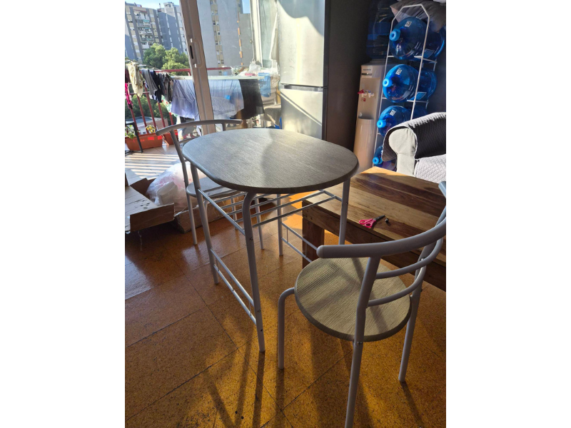 Foto de cliente de Conjunto Mesa Cocina y 2 Sillas Butterfly Fija Color Blanco y Roble Sonoma