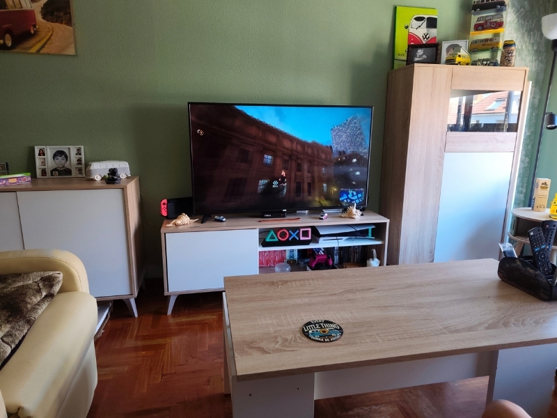 Foto de cliente de Pack muebles salón completo estilo nórdico blanco y roble Kikua
