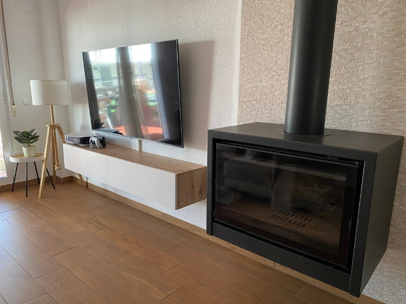 Foto de cliente de Mueble TV Kaway 180 cm Salón Comedor Roble Nodi y Blanco Artik