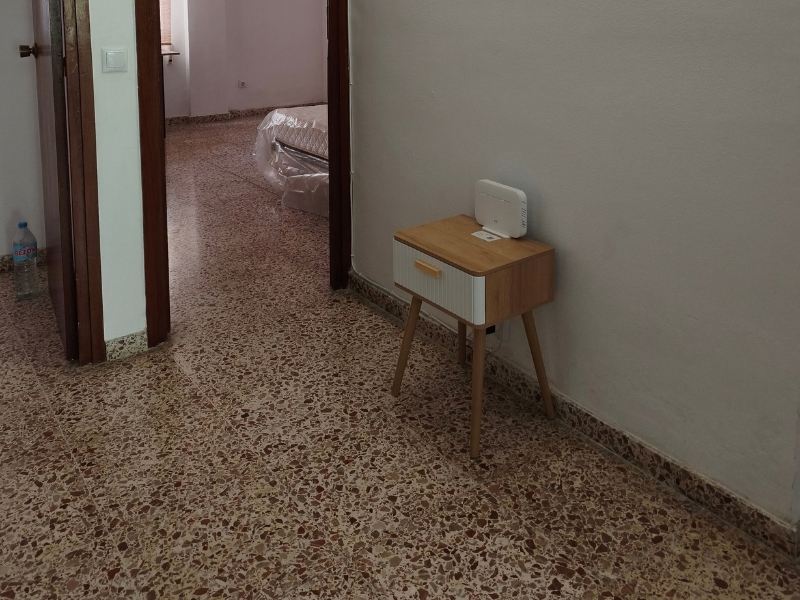 Foto de cliente de Mesita de noche con cajón Frisa Roble Nordish y Blanco 40x52 cm