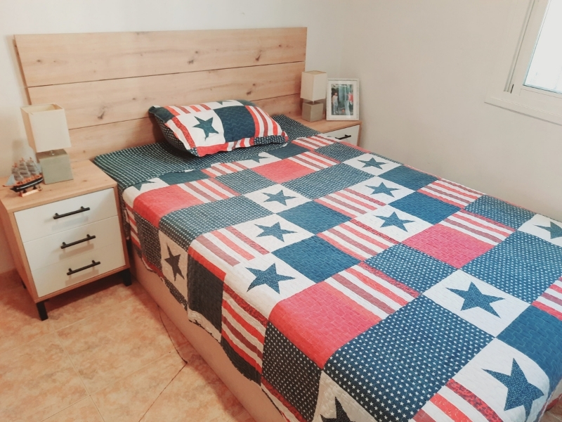 Foto de cliente de Cabecero con 2 Mesitas Lúmina en Blanco Artik y Roble Nodi 240 cm