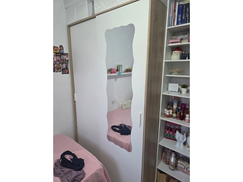 Foto de cliente de Armario con 2 Puertas Correderas Max Color Blanco y Roble 120x200 cm