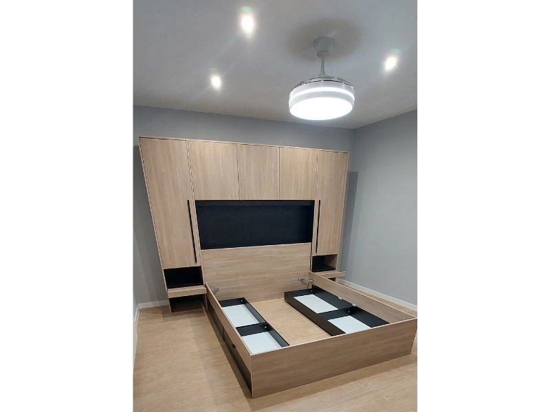 Foto de cliente de Cama de Matrimonio John Con Cajones Bajos Roble Brooklyn Y Negro Stipple 135-140x190 cm