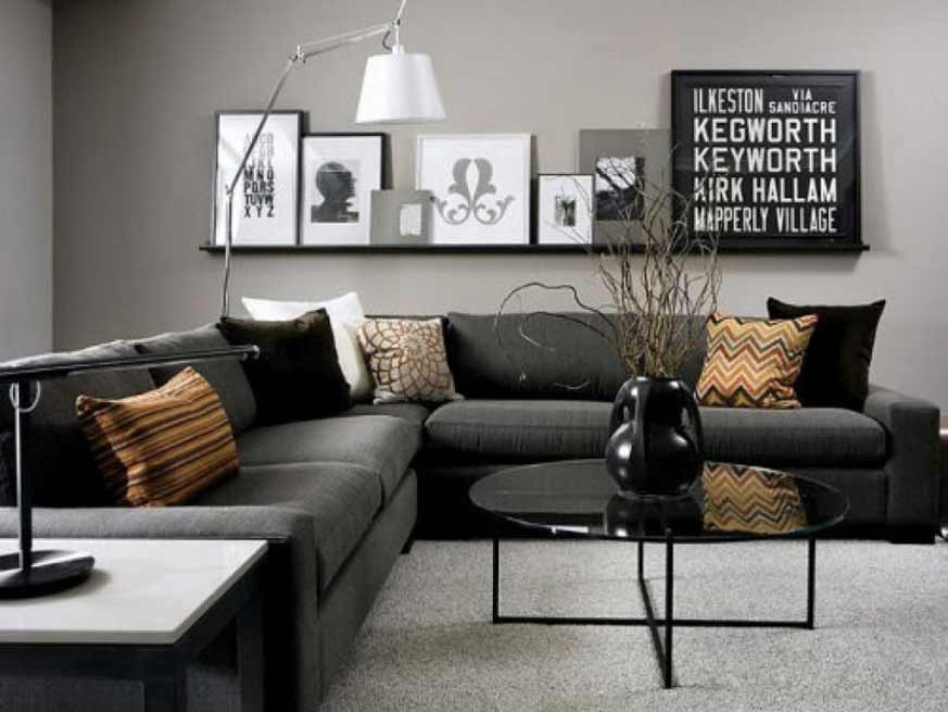 sofá gris con el salón - FOTOS