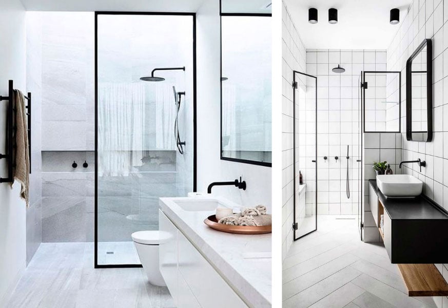 Ideas para usar azulejos blancos para la decoración del baño