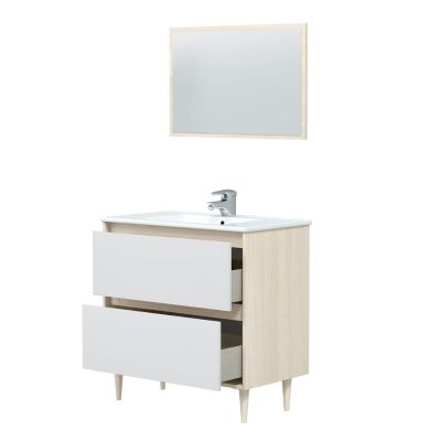 Pack muebles de baño Verona que integra mueble, columna, espejo y lavabo