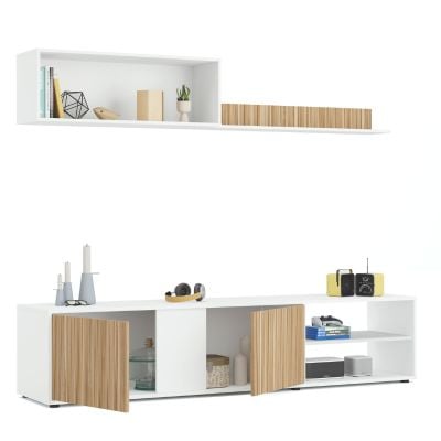 Mueble Salón Ecco Blanco y Roble Nordico