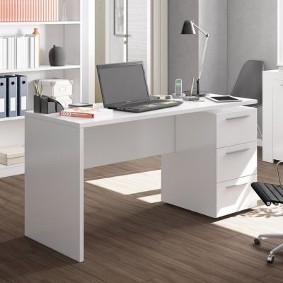 escritorio color blanco 3 cajones fabricado en melamina