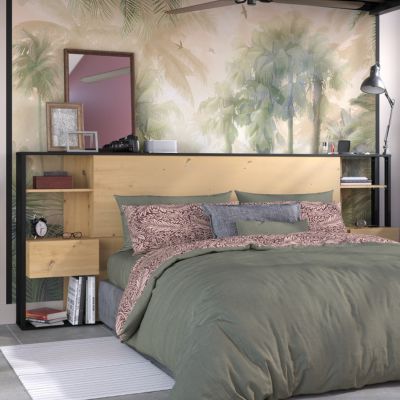 Cabecero de cama con mesita zheus fabricado en melamina