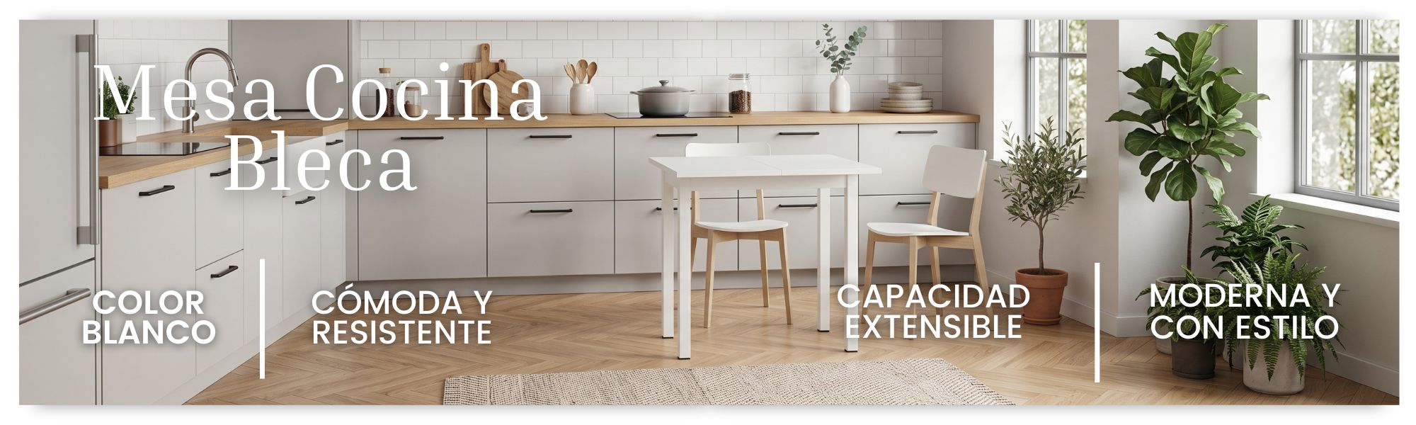 mesa cocina blanco