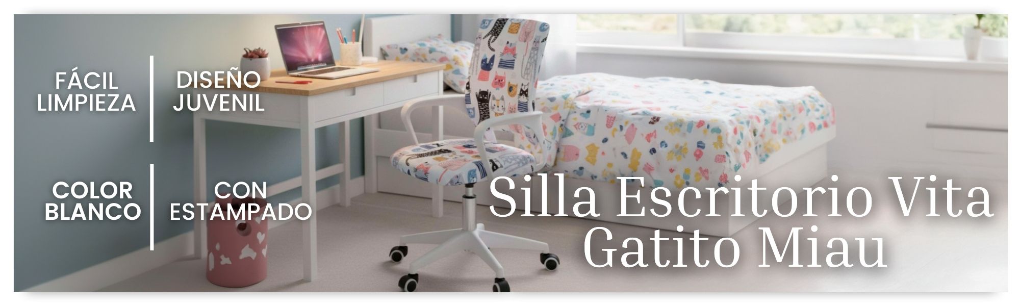 Silla Escritorio Juvenil Vita Gatito Miau